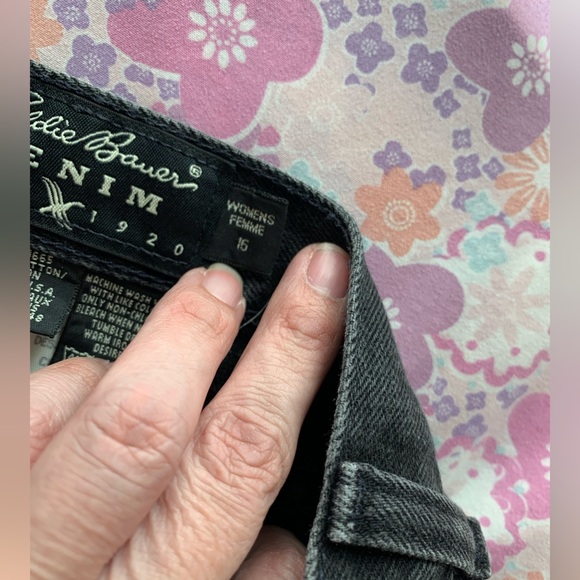 Vintage 90s Eddie Bauer black loose fit jeans size 16 - Picture 5 of 8